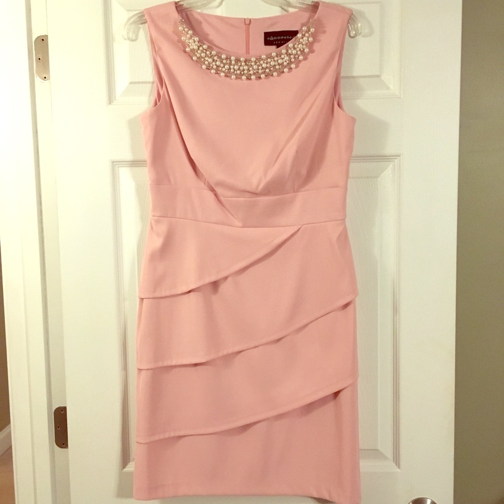 Classy light pink cocktail dress